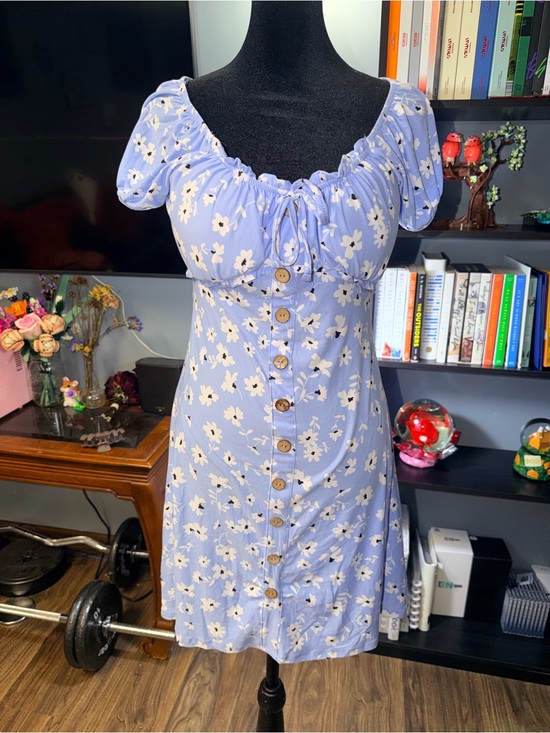 Derek Heart Dresses & Skirts - Derek Heart Lavender Floral Button-Front Mini Dressy NWOT